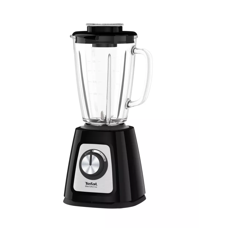 Tischmixer Tefal BlendForce II BL4388 — 800 W, 1,25 l Glaskrug, Eiscrushen, schwarz/gebürsteter Edelstahl