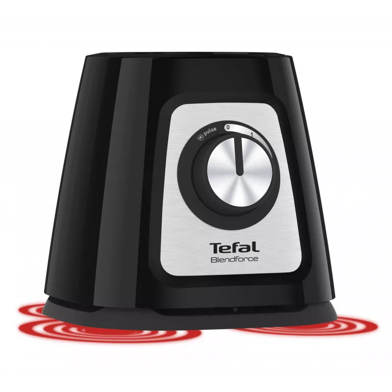 Tischmixer Tefal BlendForce II BL4388 — 800 W, 1,25 l Glaskrug, Eiscrushen, schwarz/gebürsteter Edelstahl