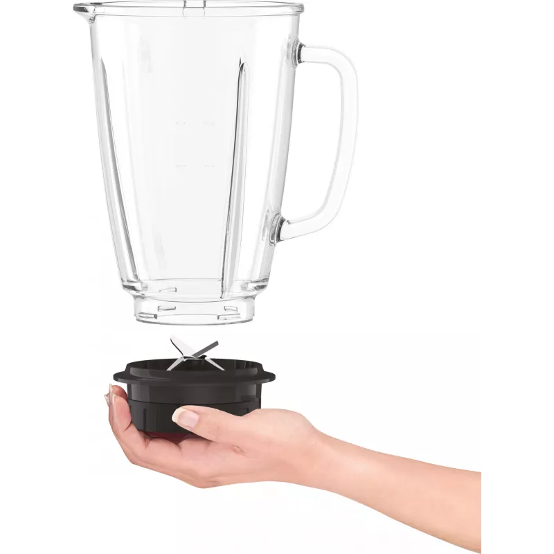 Tischmixer Tefal BlendForce II BL4388 — 800 W, 1,25 l Glaskrug, Eiscrushen, schwarz/gebürsteter Edelstahl