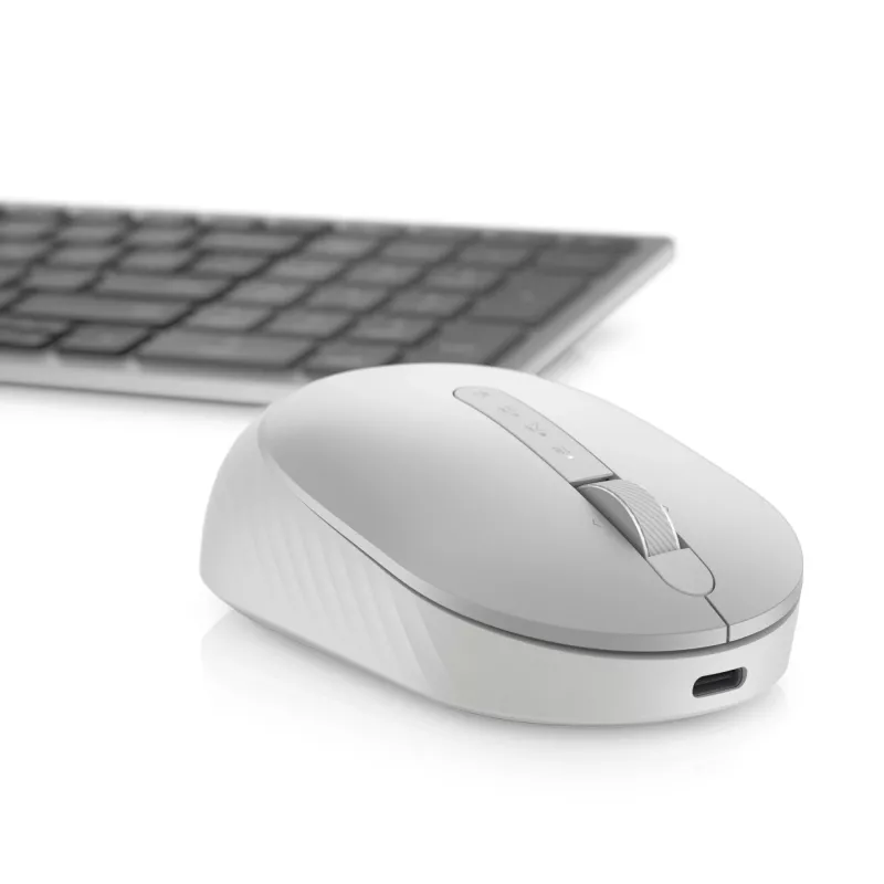 DELL Pro Premium Compact Maus – MS7421W – Platin-Silber, beidhändig, optisch, RF Wireless + Bluetooth, 1600 DPI, Platin, Silber (geöffnete Verpackung)