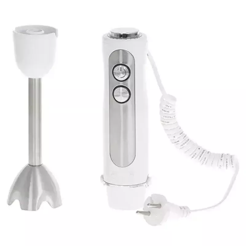 Pürierstab Adler AD 4625w — Stabmixer, 5 Geschwindigkeiten, Turbo, 1500 W, Edelstahlmesser, Silber/Weiß