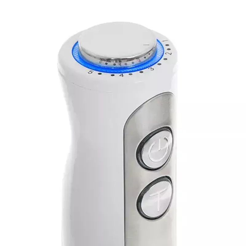 Pürierstab Adler AD 4625w — Stabmixer, 5 Geschwindigkeiten, Turbo, 1500 W, Edelstahlmesser, Silber/Weiß