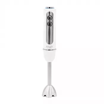Pürierstab Adler AD 4625w — Stabmixer, 5 Geschwindigkeiten, Turbo, 1500 W, Edelstahlmesser, Silber/Weiß