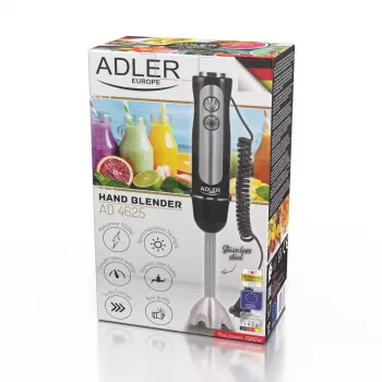 Stabmixer Adler AD 4625B — Handmixer, 1500 W max, 850 W Nennleistung, 5 Geschwindigkeiten, mechanische Steuerung, Turbo, Edelstahlklinge, Schwarz