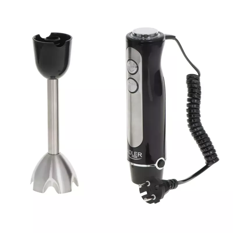 Stabmixer Adler AD 4625B — Handmixer, 1500 W max, 850 W Nennleistung, 5 Geschwindigkeiten, mechanische Steuerung, Turbo, Edelstahlklinge, Schwarz