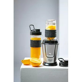 Sport-Mixer Adler AD 4081 — tragbarer Personal Mixer, 800 W Spitze, 0,57 l Becher, Edelstahlmesser, 2 Flaschen