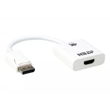 ATEN True 4K DisplayPort zu HDMI aktiver Adapter, 4096 x 2160 Pixel, 60 Hz, Weiß, aktiver Videokonverter, 0 - 50 °C, -20 - 60 °C