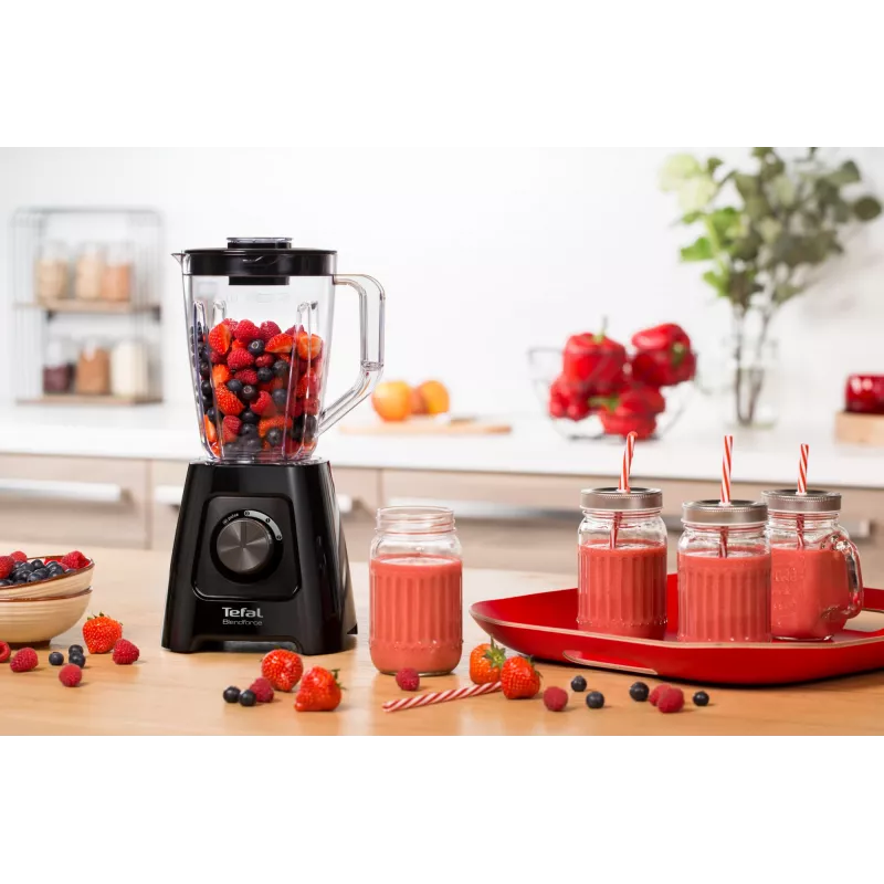 Standmixer Tefal BL4208 — 600 W, 1,25 L Kunststoffbehälter, 2 Geschwindigkeiten, Eiszerkleinerung, schwarz