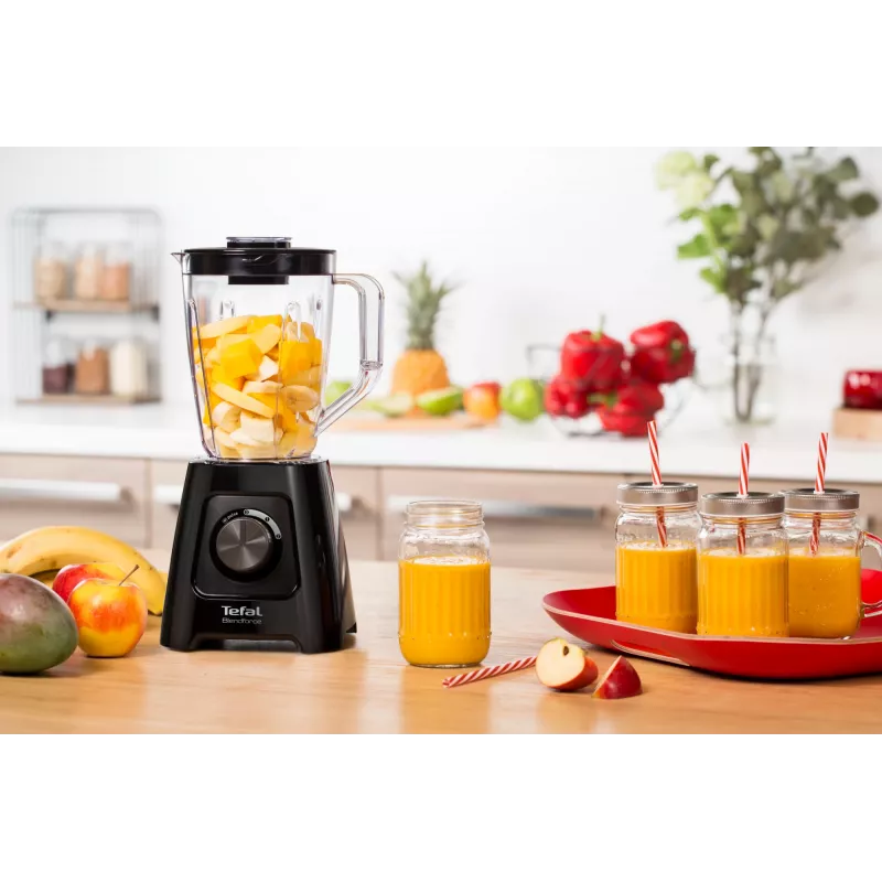 Standmixer Tefal BL4208 — 600 W, 1,25 L Kunststoffbehälter, 2 Geschwindigkeiten, Eiszerkleinerung, schwarz