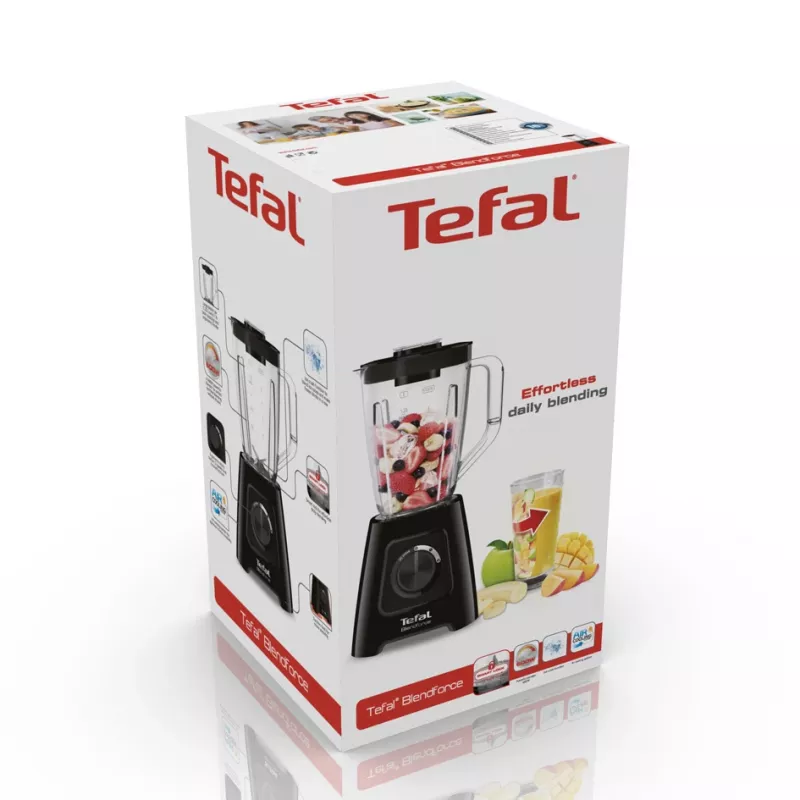 Standmixer Tefal BL4208 — 600 W, 1,25 L Kunststoffbehälter, 2 Geschwindigkeiten, Eiszerkleinerung, schwarz