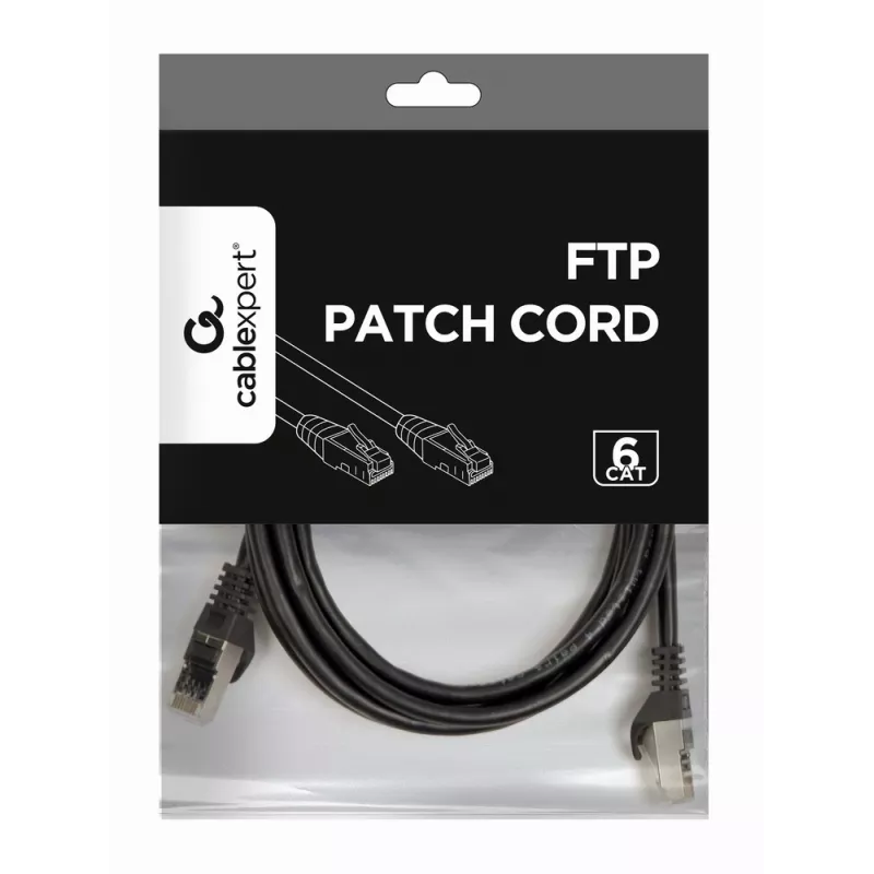Ethernet-Patchkabel Gembird Cat6 U/UTP (UTP) 2 m, RJ-45, schwarz
