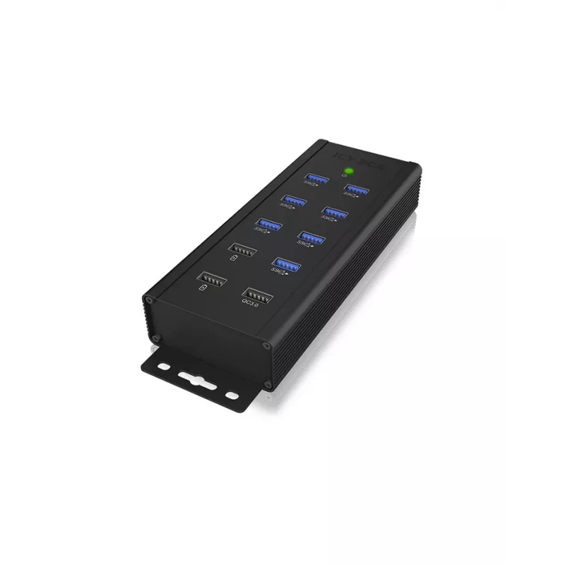 ICY BOX IB-HUB1703-QC3 USB 3.2 Gen 1 (3.1 Gen 1) Type-B 5000 Mbit/s Schwarz