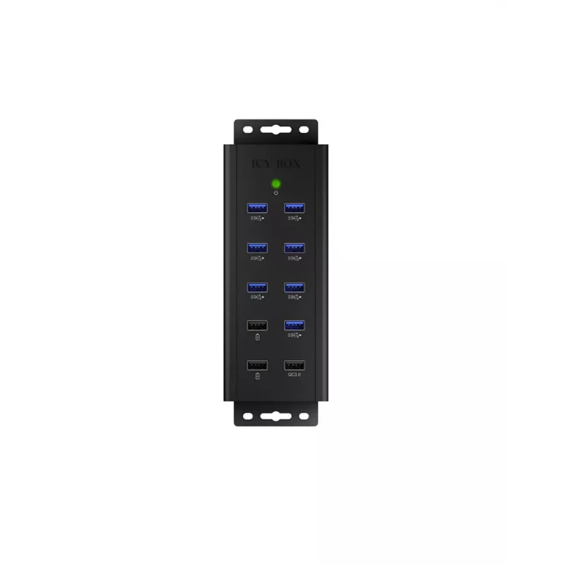 ICY BOX IB-HUB1703-QC3 USB 3.2 Gen 1 (3.1 Gen 1) Type-B 5000 Mbit/s Schwarz