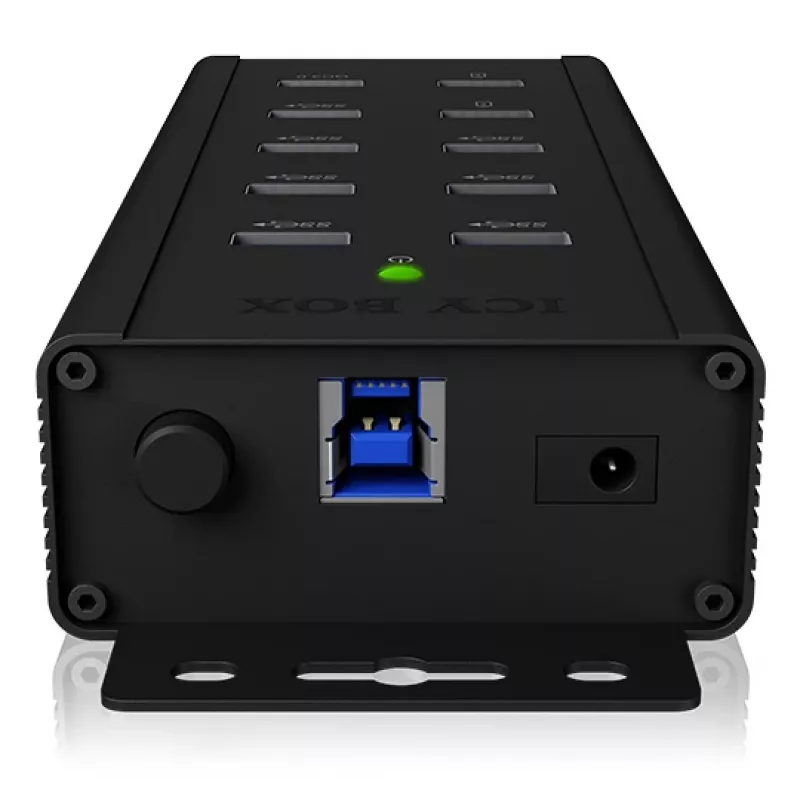 ICY BOX IB-HUB1703-QC3 USB 3.2 Gen 1 (3.1 Gen 1) Type-B 5000 Mbit/s Schwarz