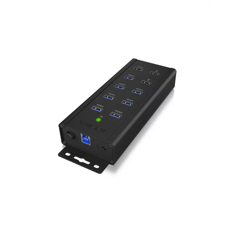 ICY BOX IB-HUB1703-QC3 USB 3.2 Gen 1 (3.1 Gen 1) Type-B 5000 Mbit/s Schwarz