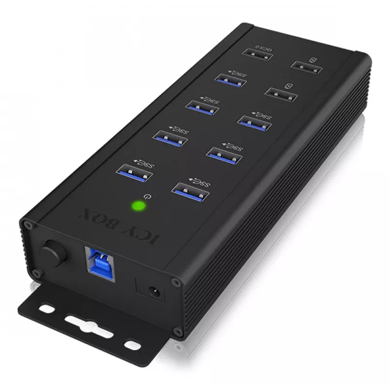 ICY BOX IB-HUB1703-QC3 USB 3.2 Gen 1 (3.1 Gen 1) Type-B 5000 Mbit/s Schwarz