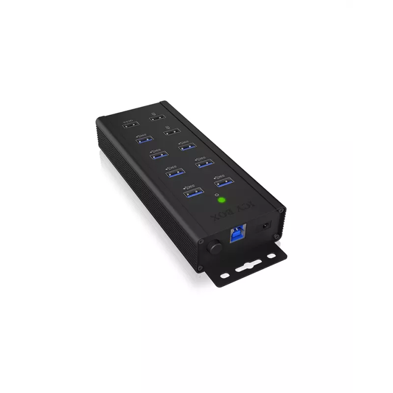 ICY BOX IB-HUB1703-QC3 USB 3.2 Gen 1 (3.1 Gen 1) Type-B 5000 Mbit/s Schwarz