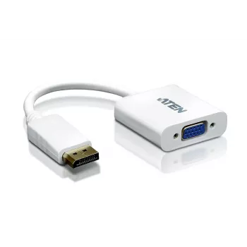 ATEN DisplayPort-zu-VGA-Konverter, Bis zu 1920x1200 @60Hz, DisplayPort, VGA (D-Sub), Stecker, Buchse, Gerade, Gerade