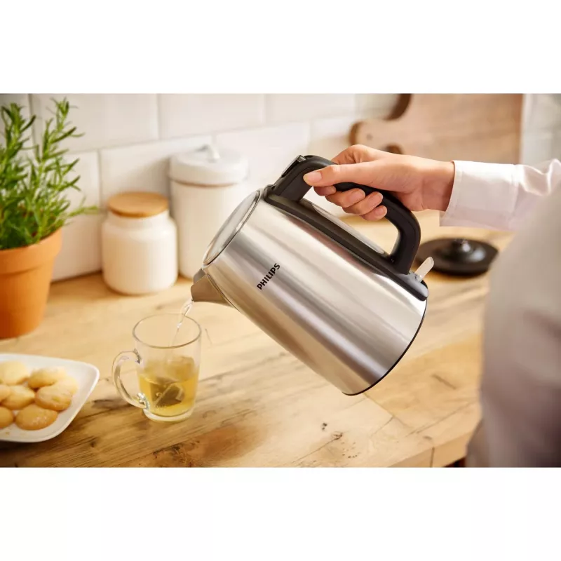Philips Viva Collection HD9351/90 Wasserkocher, 1,7 L, 2020 W, Metall, Wasserstandsanzeige, kabellos, Filter