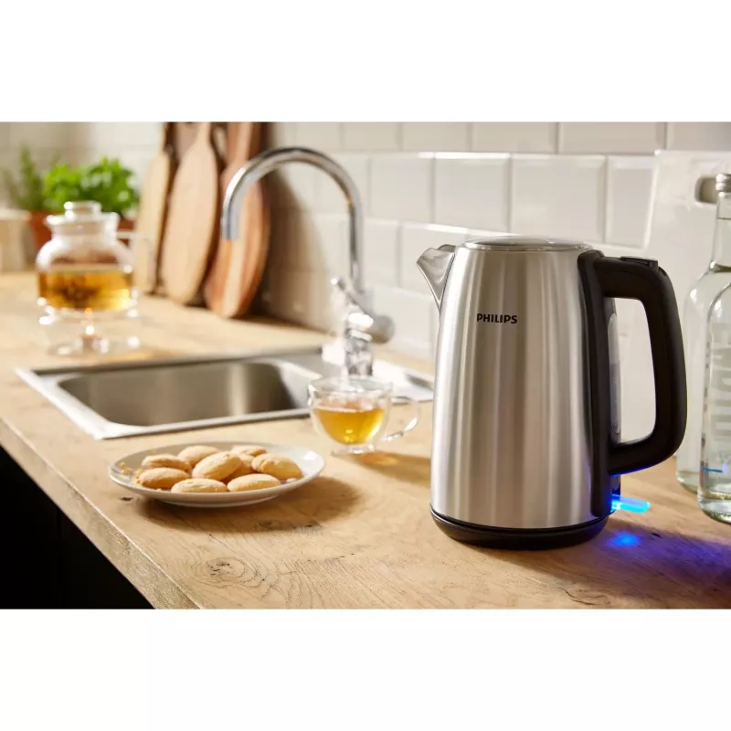 Philips Viva Collection HD9351/90 Wasserkocher, 1,7 L, 2020 W, Metall, Wasserstandsanzeige, kabellos, Filter