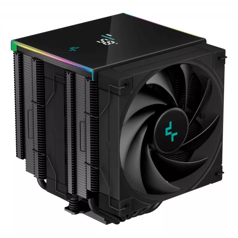 Luftkühler DeepCool AK620 12 cm, zwei 120-mm-Lüfter, 6 Heatpipes, TDP 260 W, PWM, FDB, Höhe 160 mm, schwarz