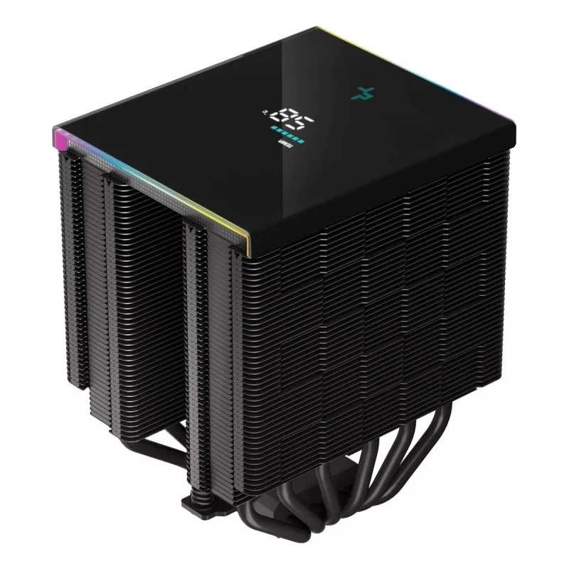 Luftkühler DeepCool AK620 12 cm, zwei 120-mm-Lüfter, 6 Heatpipes, TDP 260 W, PWM, FDB, Höhe 160 mm, schwarz