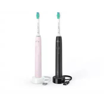 Philips Sonicare 3100 series 3100 series HX3675/15 2er-Pack schall-elektrische Zahnbürsten – Schwarz & Pink
