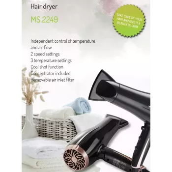 Haartrockner Mesko MS 2249 2000 W Schwarz/Pink