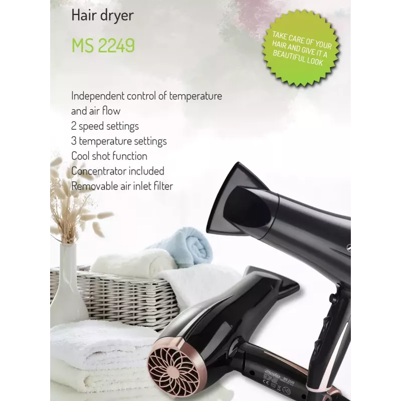 Haartrockner Mesko MS 2249 2000 W Schwarz/Pink