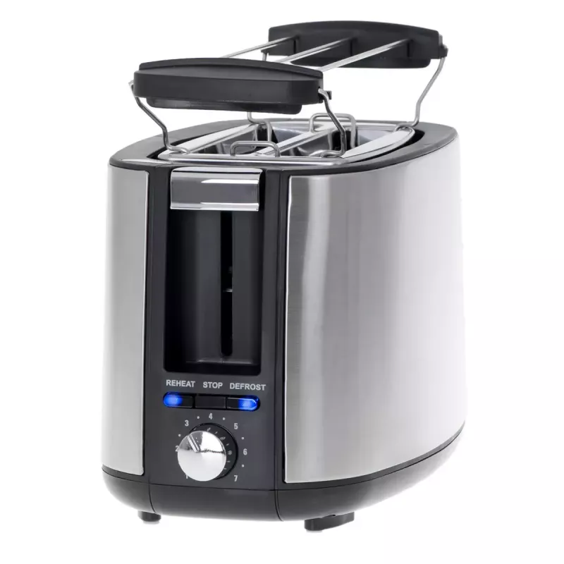 Toaster Adler AD 3214, 2-Scheiben Edelstahl, 900 W, 7 Bräunungsstufen, Auftauen/Wiederaufwärmen/Automatische Abschaltung