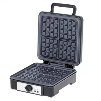 Waffeleisen Adler AD 3049, 4 quadratische Waffeln, antihaftbeschichtet, 1800 W, schwarz