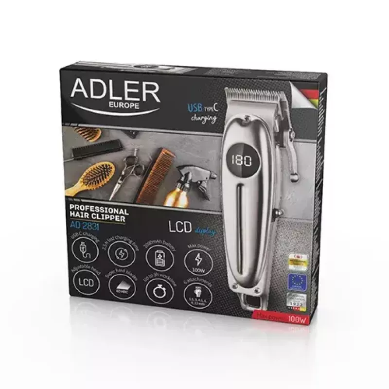 Haarschneider Adler AD 2831 Silber Edelstahl V-förmig 1 mm