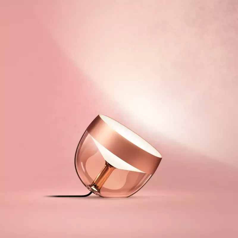 Smart-Tischleuchte Philips Hue Iris Kupfer Sonderedition — 1 Leuchtmittel, Bluetooth und Zigbee, 100–240V, 2m Kabel