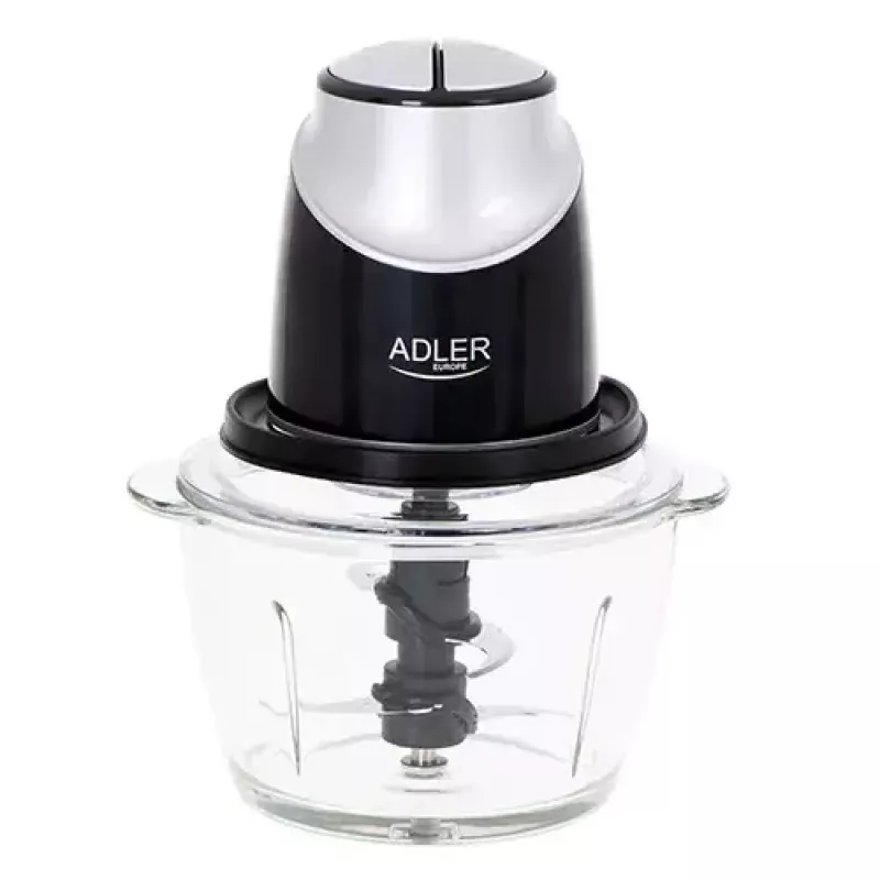 Elektrischer Zerkleinerer Adler AD 4082, 1,2-L-Glasschüssel, 300 W, 2 Geschwindigkeiten, Puls, Edelstahlklingen