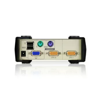 ATEN 2-Port USB - PS/2 VGA KVM Switch (KVM-Kabel enthalten), 2048 x 1536 Pixel, QXGA, 0,72 W, Hellgrau