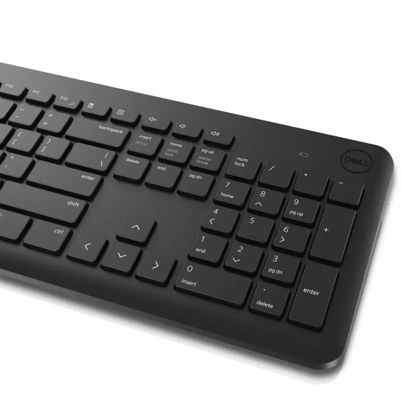 Kabelloses Tastatur-Maus-Set Dell KM3322W — Full-Size-QWERTY, RF-Funk, schwarz, Büronutzung