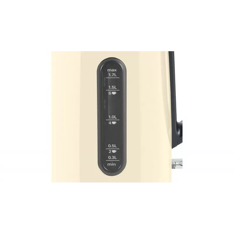 Elektrischer Wasserkocher Bosch TWK4P437 1,7 L, 2400 W, Edelstahlgehäuse, kabellos, beige/schwarz