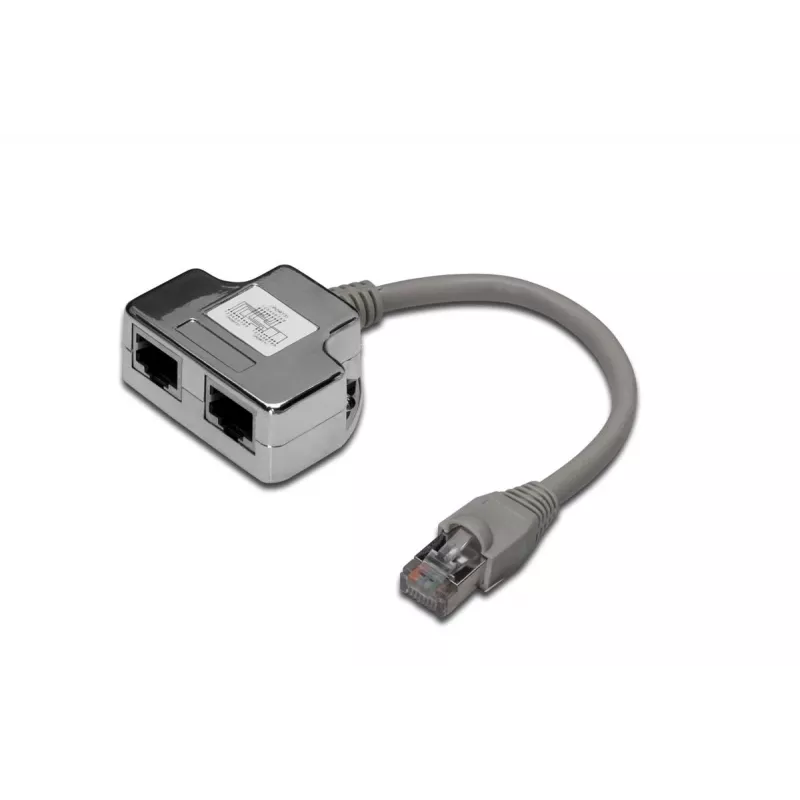 DIGITUS CAT 5e Patchkabel-Adapter 2x RJ45-Buchse auf 1x RJ45-Stecker 0,19 m