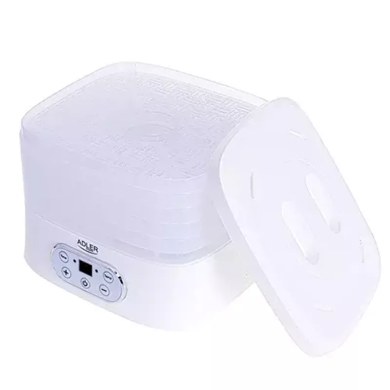 Dörrautomat Adler AD 6658, 5 Einschübe, LCD-Timer 70 Std., 35–70 °C, 230 W (max. 550 W), weiß