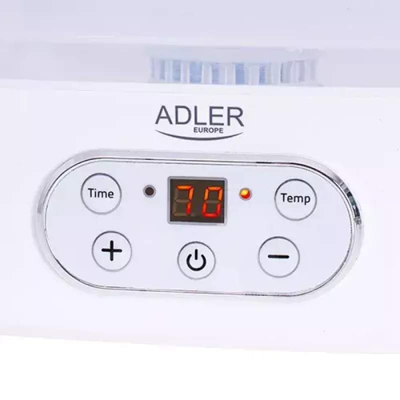 Dörrautomat Adler AD 6658, 5 Einschübe, LCD-Timer 70 Std., 35–70 °C, 230 W (max. 550 W), weiß