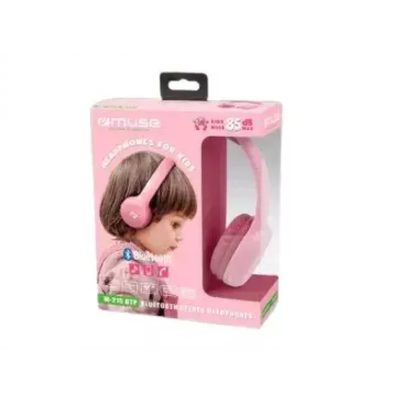 Kabellose On-Ear-Kopfhörer muse M-215 BTP, Bluetooth, Kopfbügel, 115 g, pink