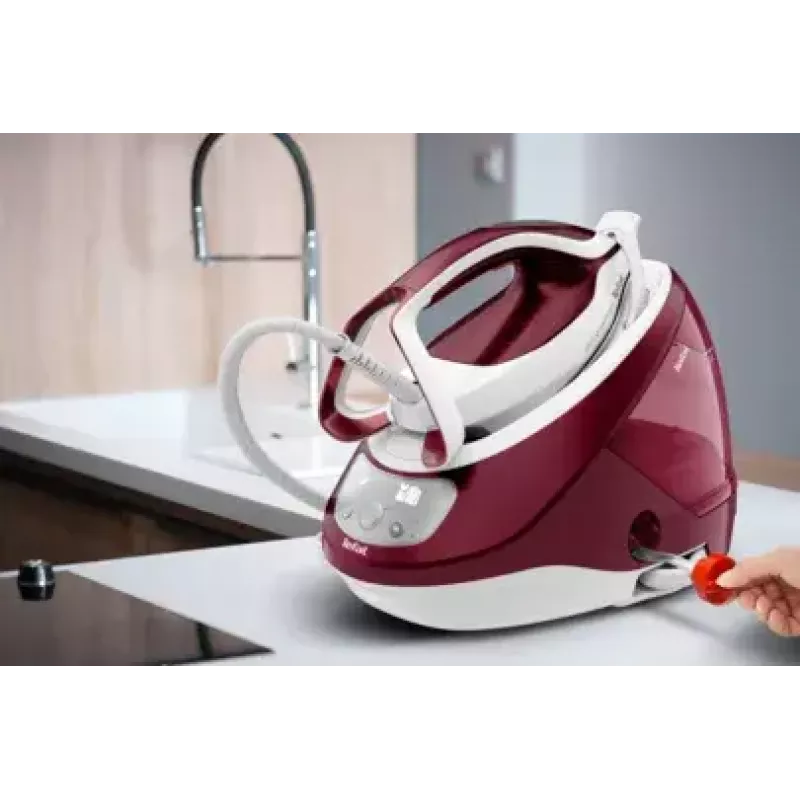 Tefal GV9220 Dampfbügelstation 2600 W Durilium AirGlide Autoclean Bügelsohle Burgunderrot, Weiß