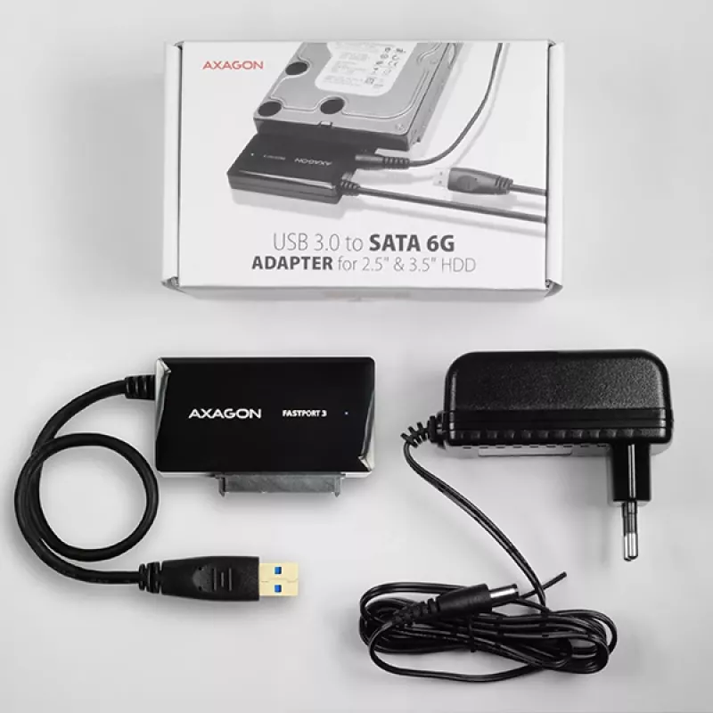 Axagon ADSA-FP3 USB 3.0 - SATA 6G Adapter zum Anschluss aller SATA-Festplatten und -Laufwerke