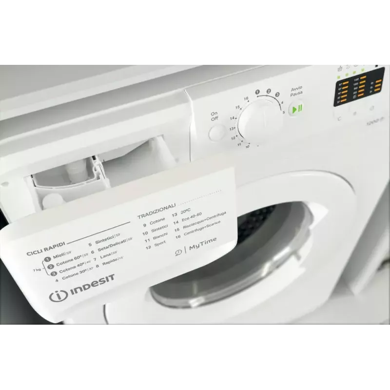 Frontlader-Waschmaschine Indesit MTWA 71252 W IT — 7 kg, 1200 U/min, Energieklasse E, weiß
