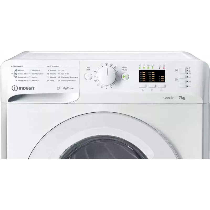 Frontlader-Waschmaschine Indesit MTWA 71252 W IT — 7 kg, 1200 U/min, Energieklasse E, weiß