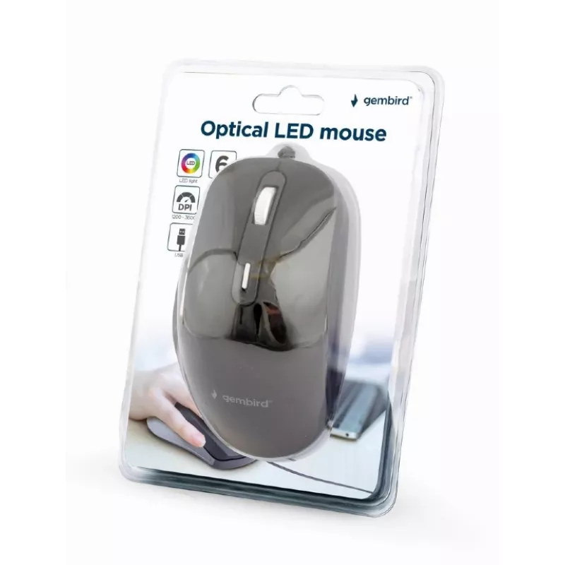 GEMBIRD Optische LED-Maus MUS-6B-02 kabelgebunden USB - 6 Tasten Rad schwarz