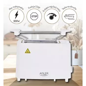 Toaster Adler AD 3223 2 Scheiben 750 W Weiß