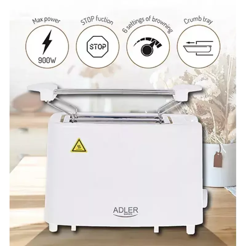 Toaster Adler AD 3223 2 Scheiben 750 W Weiß