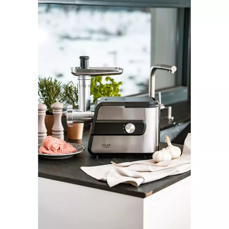 Fleischwolf Adler AD 4813 2000 W Schwarz Silber