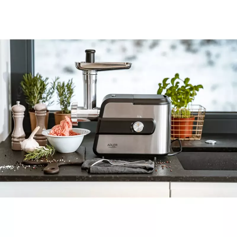 Fleischwolf Adler AD 4813 2000 W Schwarz Silber